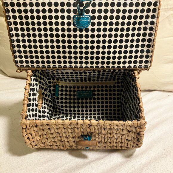 Kate Spade Blue Bird wicker purse - Picture 2 of 5